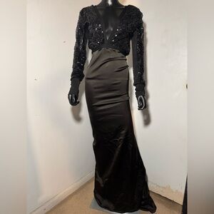 Robert E. Knight Elegant Black Sequin Dress